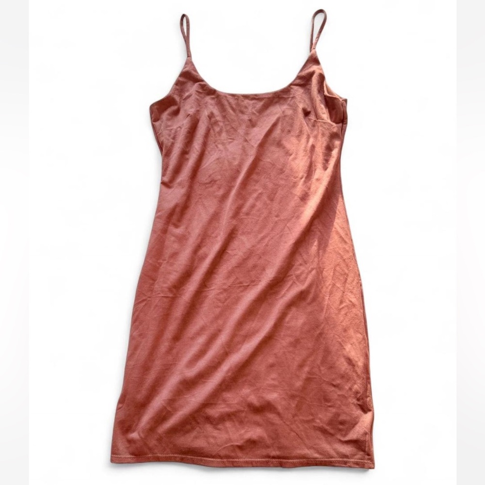 Elegant Pink Suede Mini Dress